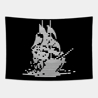 Sailing Ship Glitch Tapestry