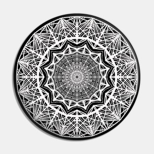 Fashionable White Mandala Pattern Design Pin