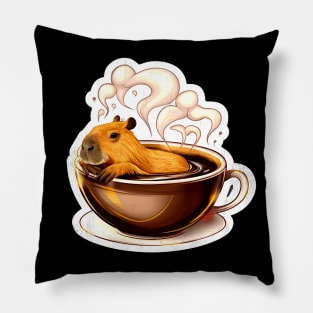 Caffeinated Capybara - Coffee and Naps Combined Design Pillow