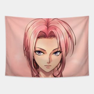 Manga charaters Anime Girl Pink Body Tapestry