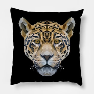 Jaguar Low Poly Art Pillow