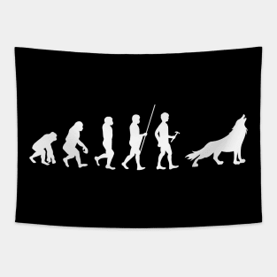 Evolution of Man Druid Wolf Tapestry