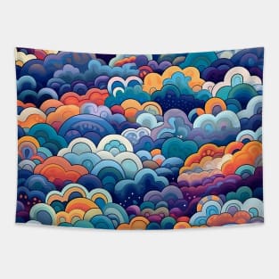 Blue and Purple Clouds Tapestry