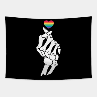 Skeleton Pride Heart Tapestry