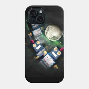 3 Robot Moon, Wolf Robots, Wolves Howling Phone Case