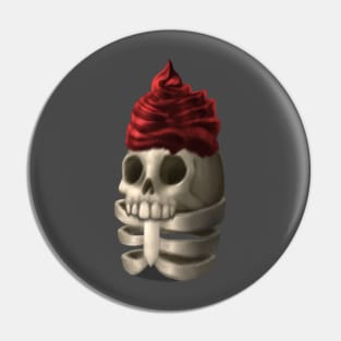 Skeleton cupcake Pin