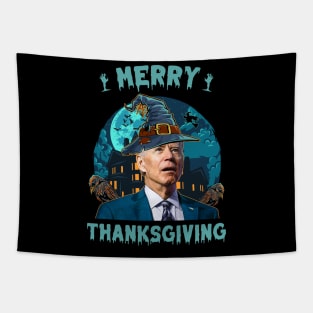 Funny Joe Biden Confused Merry Thanksgiving For Halloween Tapestry