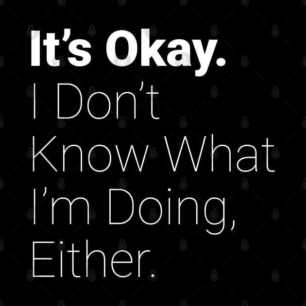 It's Okay I Don't Know What I'm Doing Either Simple by DnlDesigns