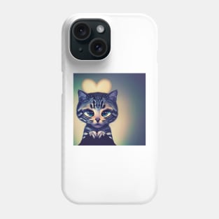 Pretty Cross Eyed Kitty Loves You! Phone Case