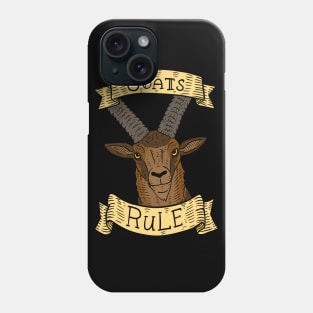 goats rule, ibex illustration. Phone Case