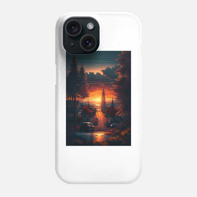 Vibrant Sunset T-Shirt Phone Case by Legendary T-Shirts