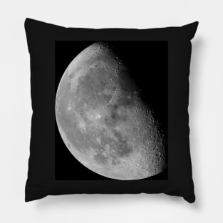 Waning gibbous Moon on black sky Pillow