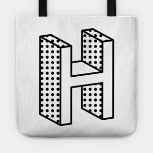 3D Ben Day Dot Isometric Letter H Tote