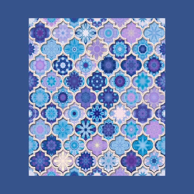 Moroccan Tile Pattern Blue by redwitchart