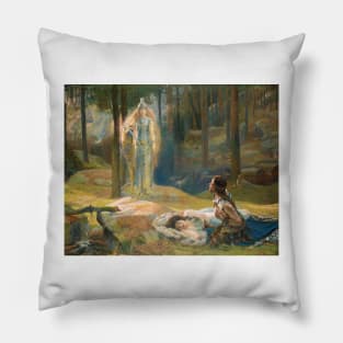 The Revelation, Brunhilde Seeing Siegmund And Sieglinde, 1893  - Gaston Bussière Pillow