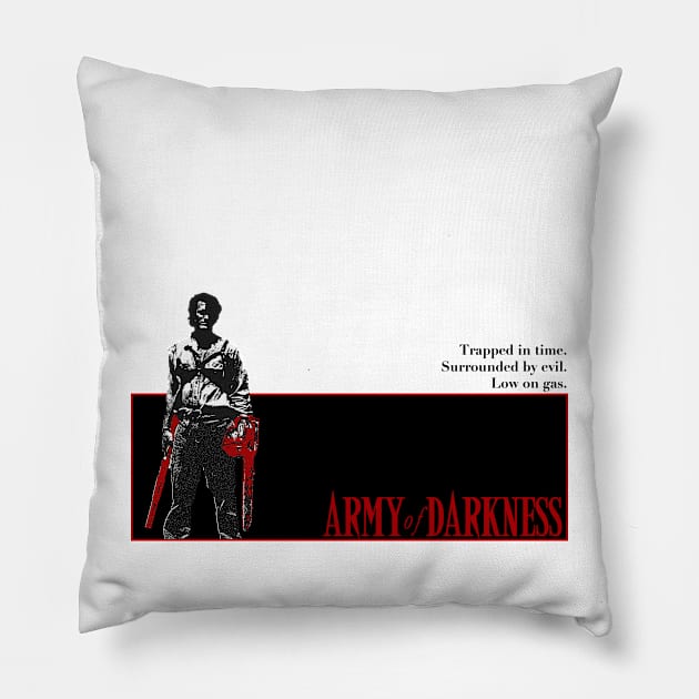 Army of Darkness V2 (Black Text) Pillow by MakroPrints