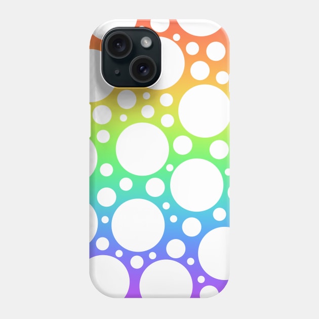 Polka Dots in Rainbow & White Phone Case by Whoopsidoodle