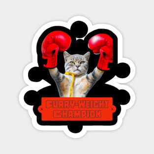 Boxing Cat Furry-weight Champion Magnet