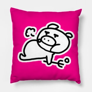 Satisfied Boo the kawaii pig. Pillow