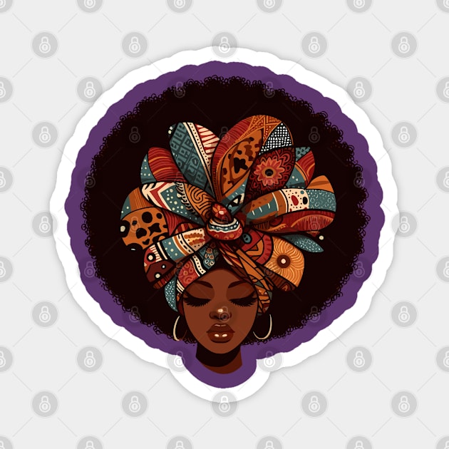 Afrocentric Woman With Afro Hair T-Shirt Magnet by Graceful Designs