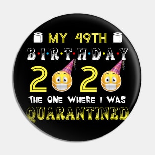 my 49th Birthday 2020 The One Where I Was Quarantined Funny Toilet Paper Pin