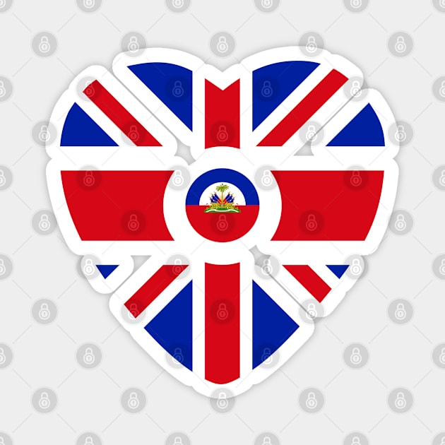 British Haitian Multinational Patriot Flag Series (Heart) Magnet by Village Values