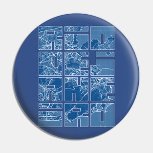 Rio de Janeiro, Brazil City Map Typography - Blueprint Pin