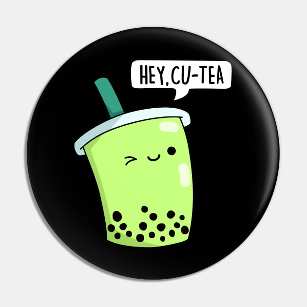 Hey Cu-Tea Cute Boba Bubble Tea Pin by punnybone