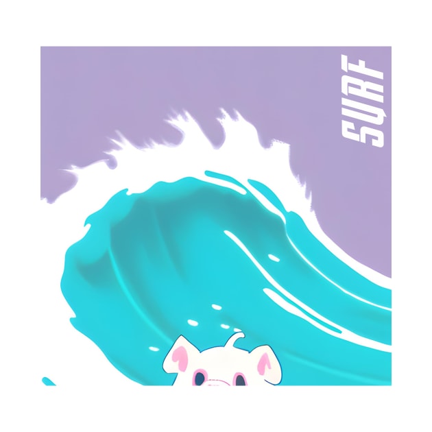 Pink Pig Surf by lcebido