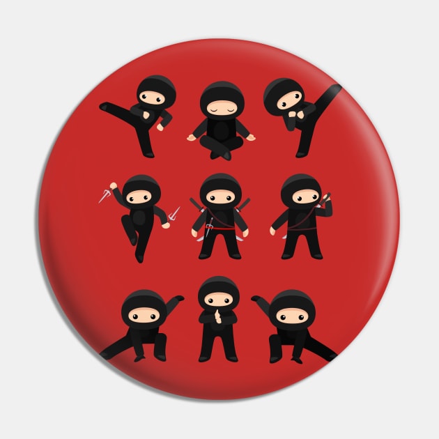 Japanese Ninja Cute Kawaii Different Poses Pin by Enriched by Art