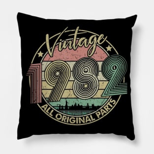 Vintage 1982 Retro 38th Birthday Gift for Men Women Pillow