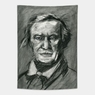 Richard Wagner - charcoal portrait Tapestry