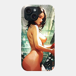 Nude Woman With Basketball In Locker Room Phone Case