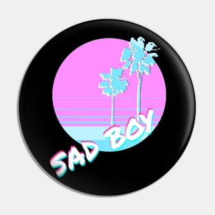 Sad Boy Vaporwave Aesthetic 90s 80s Glitch Art Pin