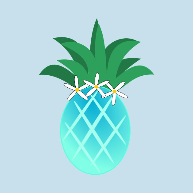 Cute teal blue pineapple with daisy crown by Robyn's T shop