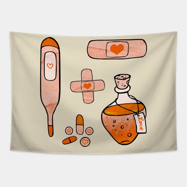 First Aid Kit - Orange Tapestry by Olooriel