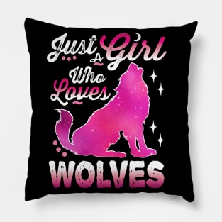 just a girl who loves wolves Pillow