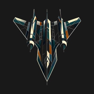 Vanguard of the Skies | Geometric Fighter Jet Tee T-Shirt