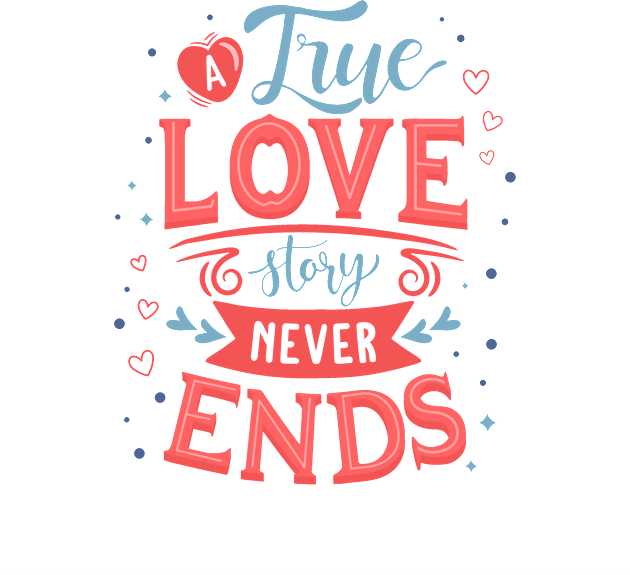 A true Love Story Never Ends Kids T-Shirt by Mako Design 