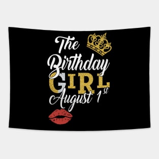 Queen The Birthday Girl July 1st Shirt Funny Birthday Gifts Tapestry