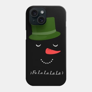 Fun Fa La La Musical Winter Snowman Face with Top Hat Phone Case