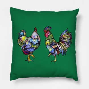 Hen and Rooster Pillow