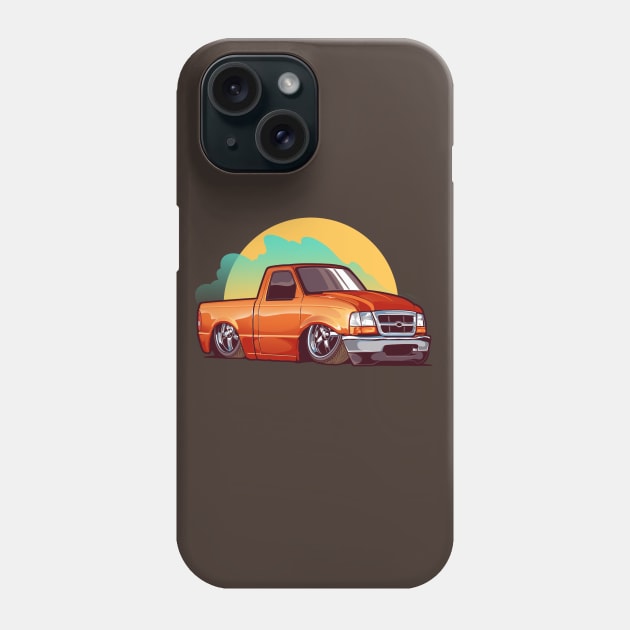 Slammed Orange Truck Phone Case by Aiqkids Design