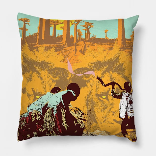 AFRICAN DANCE Pillow by Showdeer