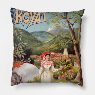 Royat France Vintage Poster 1896 Pillow