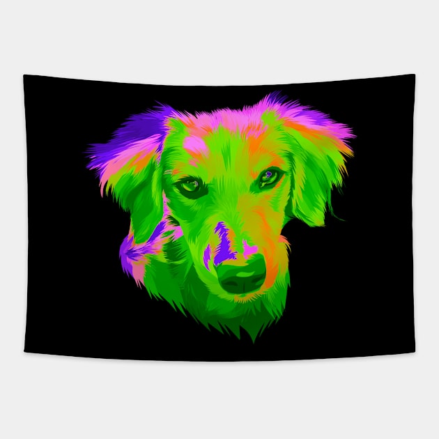 dog in pop art Tapestry by Fadmel