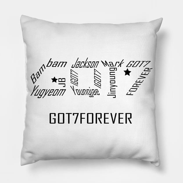 GOT7 forever collage black Pillow by PLMSMZ