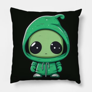 Cool Alien with a Hooded Pullover design #10 Pillow