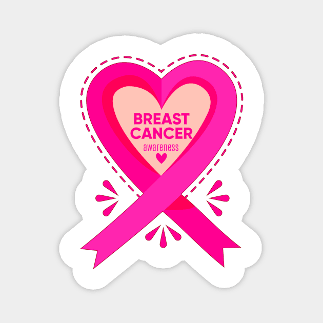 In October We Wear Pink Breast Cancer Awareness Survivor Magnet by Goods-by-Jojo