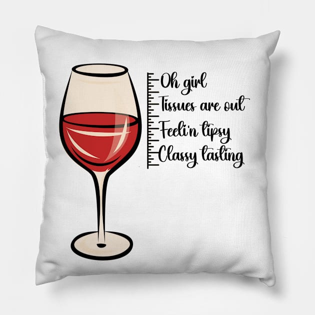 Size Chart Glass of wine Pillow by Fifi Art